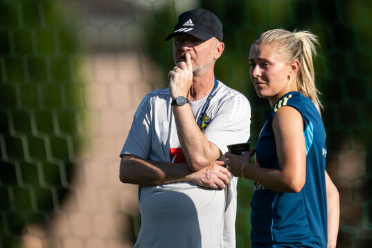 Head coach Peter Gerhardsson and Amanda Nildén of the