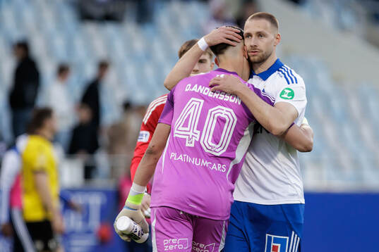IFK Norrköpings målvakt David Andersson och Kevin Höög