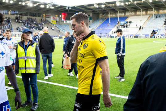 Mjällbys Jacob Bergström deppar