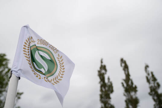 Superettans logotyp på en hörnflagga