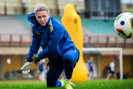 Goalkeeper Jennifer Falk of the Swedish women’s national