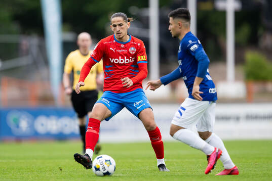 Helsingborgs Ervin Gigovic och Trelleborgs Ammar Asani