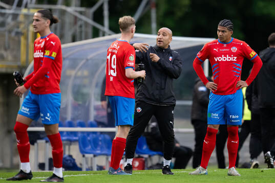 Helsingborgs Benjamin Örn, tränare Kleber Saarenpää och
