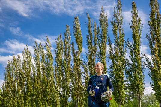 Goalkeeper Aurora Mikalsen of the Norwegian women's