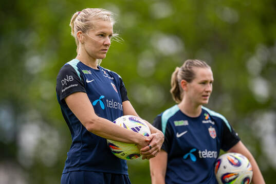 Ada Hegerberg and Elisabeth Terland of the Norwegian