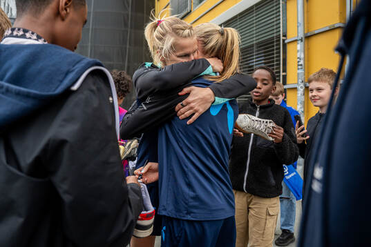 Ada Hegerberg and Frida Maanum of the Norwegian women's