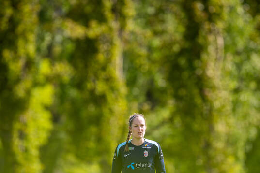 Goalkeeper Aurora Mikalsen of the Norwegian women's