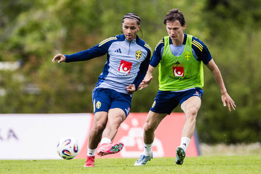 Momodou Sonko and Hjalmar Ekdal of the Swedish men's