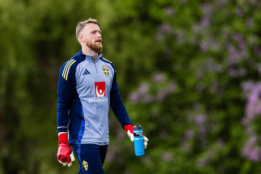 Goalkeeper Viktor Johansson of the Swedish men's national