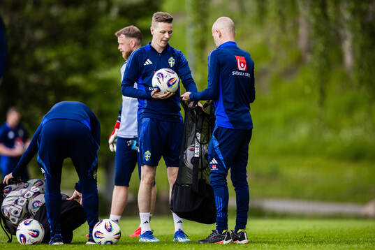 Goalkeeper coach Maths Elfvendal of the Swedish men's