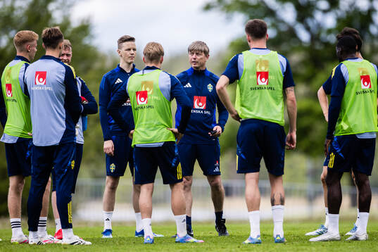Goalkeeper coach Maths Elfvendal and head coach Jon Dahl