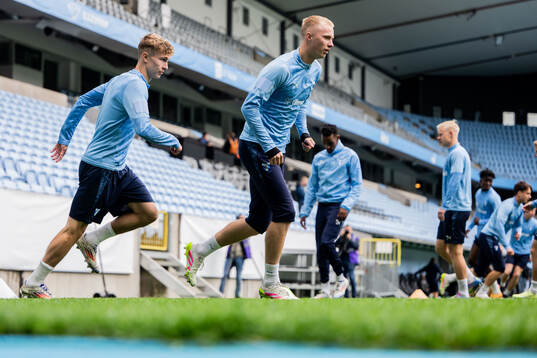 Malmö FFs Hugo Bolin och Daniel Gudjohnsen
