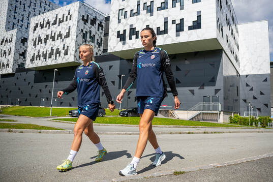 Emilie Woldvik and Ingrid Syrstad Engen of the Norwegian