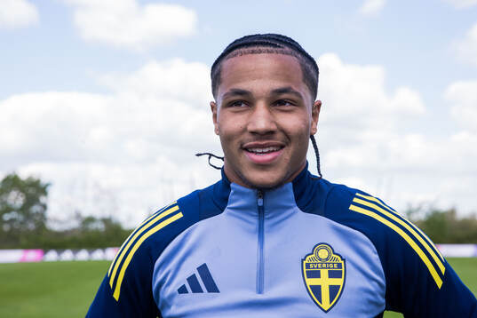 Momodou Sonko of the Swedish men's national football team