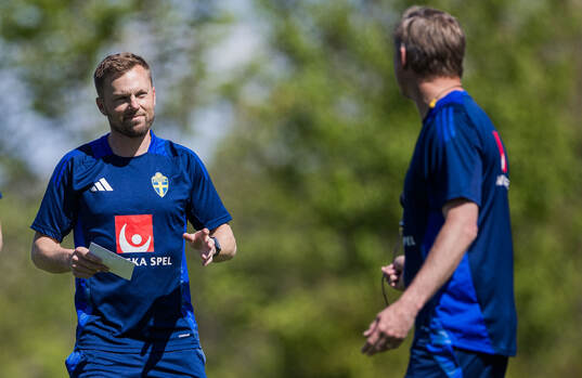 Assistant coach Sebastian Larsson of the Swedish men's