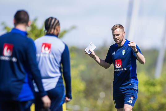 Assistant coach Sebastian Larsson of the Swedish men's