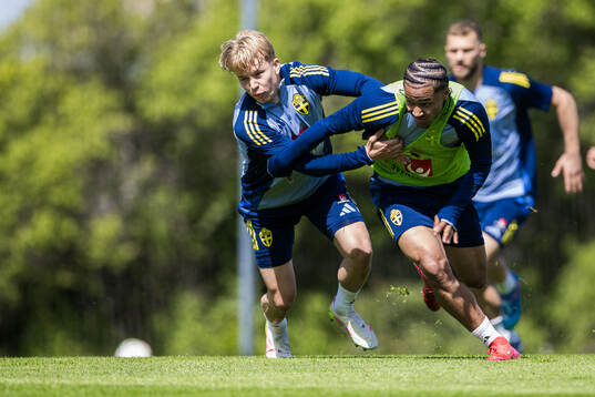 Daniel Svensson and Momodou Sonko of the Swedish men's