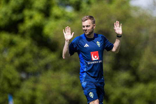 Assistant coach Sebastian Larsson of the Swedish men's