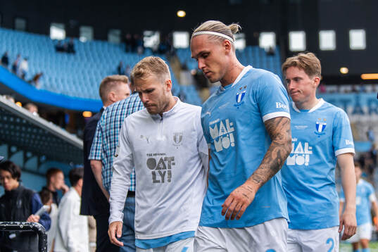 Malmö FFs Oscar Lewicki och Arnor Sigurdsson deppar