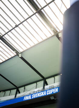 Svenska Cupen banderoll på Eleda Stadion