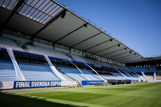 Svenska Cupen banderoll på Eleda Stadion