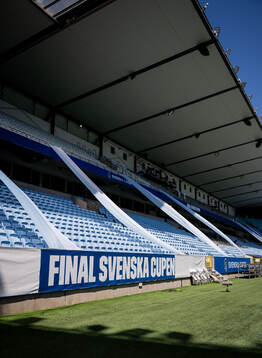Svenska Cupen banderoll på Eleda Stadion