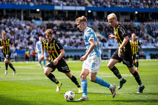 Malmö FFs Hugo Bolin och Häckens Isak Brusberg