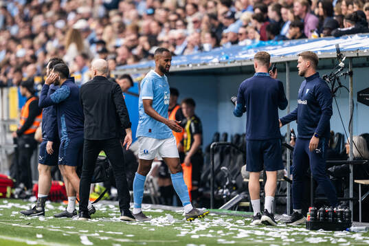 Malmö FFs tränare Henrik Rydström när Isaac Thelin byts