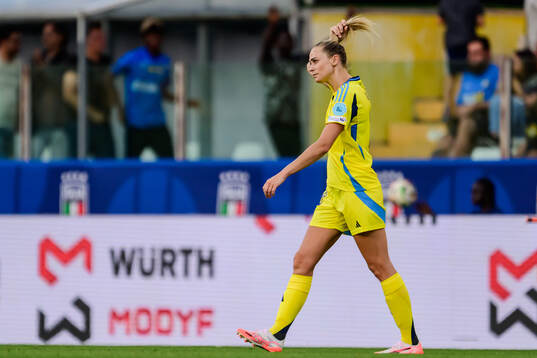 Fridolina Rolfö of Sweden looks dejected