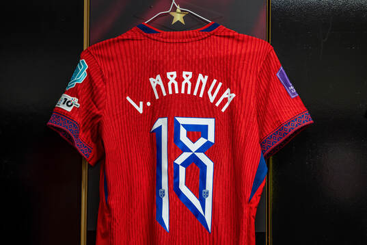 The kit of Frida Maanum of Norway in the dressing room