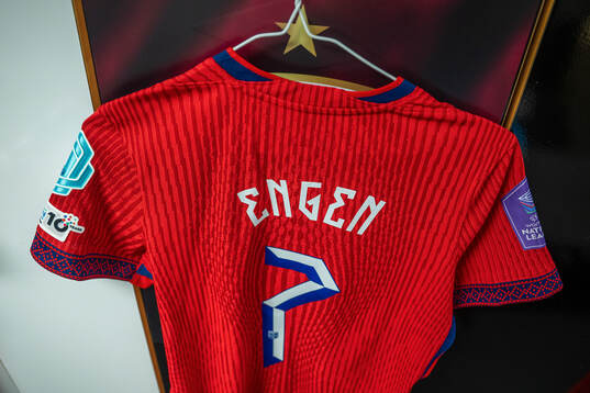 The kit of Ingrid Syrstad Engen of Norway in the dressing
