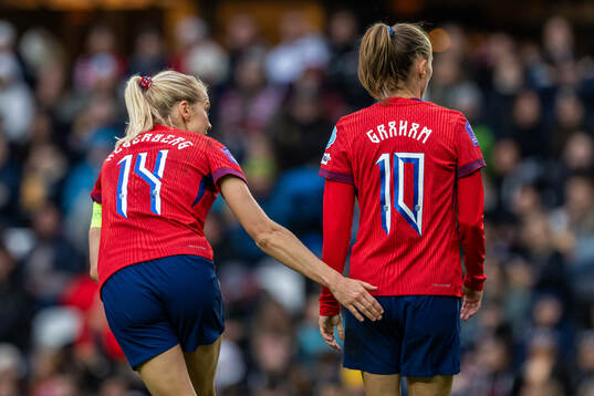 Ada Hegerberg and Caroline Graham Hansen of Norway