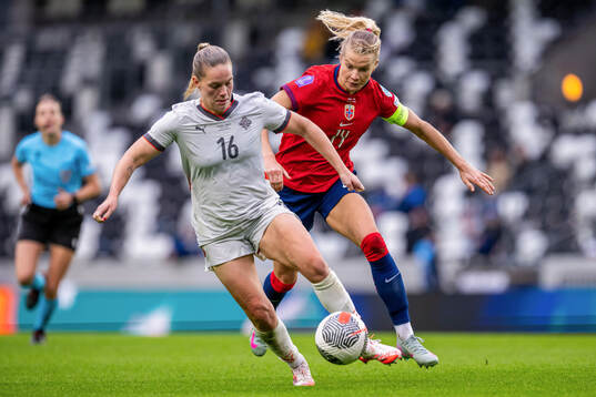 Hildur Antonsdottir of Iceland and Ada Hegerberg of Norway