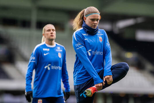 Signe Gaupset of Norway warms up