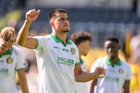 Hammarbys Jusef Erabi jublar