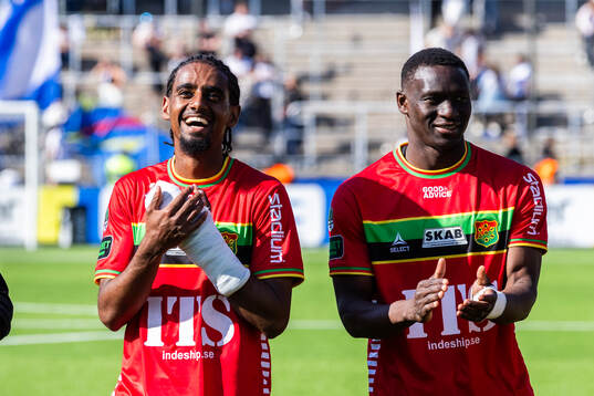 GAIS Harun Ibrahim och Ibrahim Diabate jublar