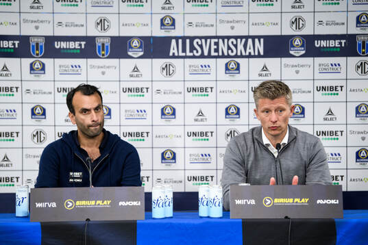 Sirius tränare Andreas Engelmark och AIKs tränare Mikkjal