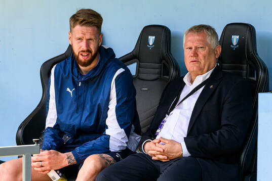 Malmö FFs Pontus Jansson och ordförande  Anders Pålsson