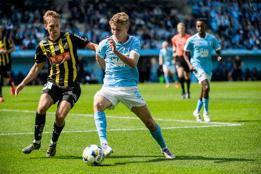 Häckens Pontus Dahbo och Malmö FFs Hugo Bolin
