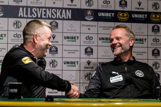 Mjällbys tränare Anders Torstensson och Värnamos