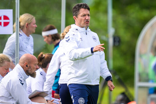 Head coach Niels Lawartz of Denmark