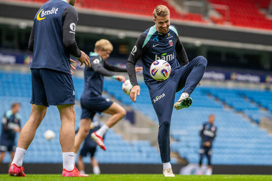 Kristoffer Ajer of the Norwegian national football team