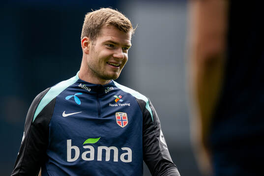 Alexander Sørloth of the Norwegian national football team
