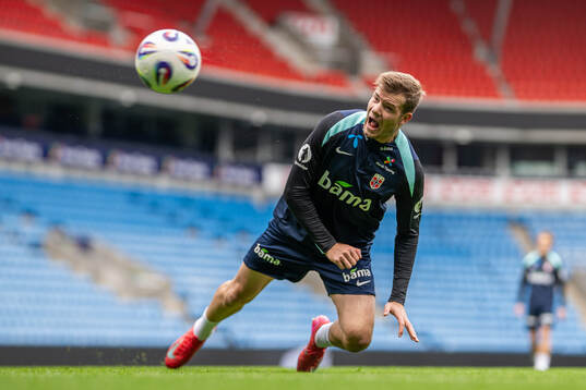Alexander Sørloth of the Norwegian national football team