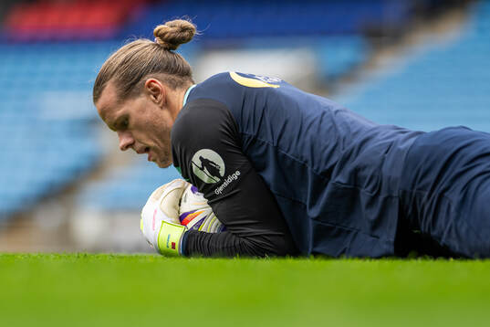 Goalkeeper Ørjan Håskjold Nyland of the Norwegian