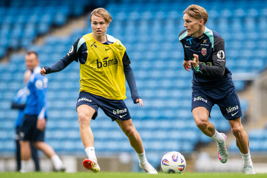Andreas Schjelderup and Martin Ødegaard of the Norwegian