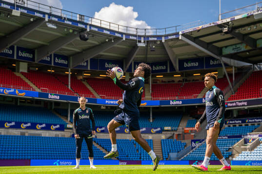 Thelo Aasgaard, Oscar Bobb and Antonio Nusa of the