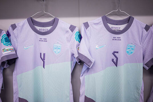 Shirts of Tuva Hansen and Maren Mjelde of Norway