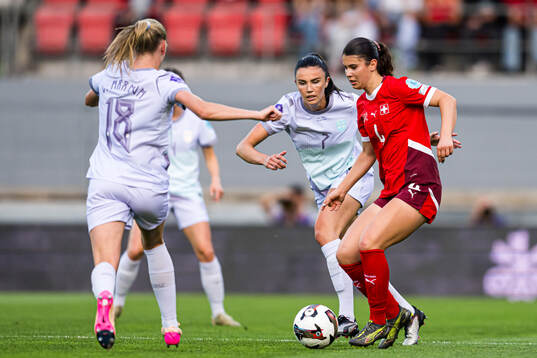 Ingrid Syrstad Engen of Norway and Noemi Ivelj of