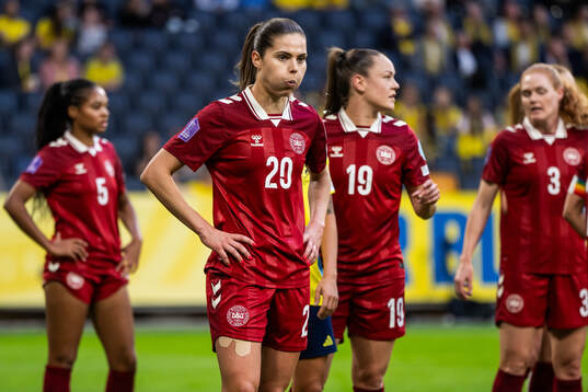 Signe Kallesøe Bruun of Denmark looks dejected